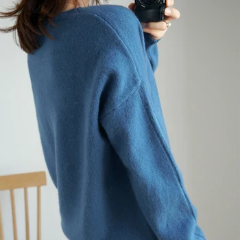 Sieviešu ziemas jauno kašmira džemperis apaļu kakla garām piedurknēm džemperis džemperis liela izmēra zaudēt gadījuma zemāko džemperis-Piegāde