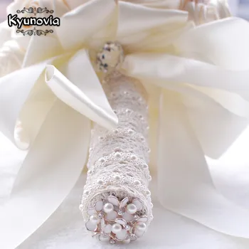 Kyunovia Noliktavā Apdullināšanu Kāzu Ziedi Baltā Līgavas, Līgavas Pušķi Mākslīgo Rožu Kāzu Pušķi FW139