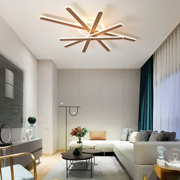Mūsdienu minimālisma viesistaba, guļamistaba, virtuve LED griestu lampas Ziemeļvalstu Iekštelpu gaismas brūns aptumšojami mājas apdare karājas lampas