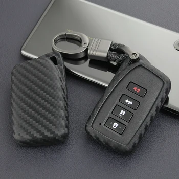 Automašīnu Atslēgu Fob Oglekļa Šķiedras Gadījumā Lexus Oglekļa Šķiedras Auto Atslēgu Fob, Lietu Vāku Ķēdes Gredzenu Keychain Aksesuāri Auto Atslēgu Vāciņu