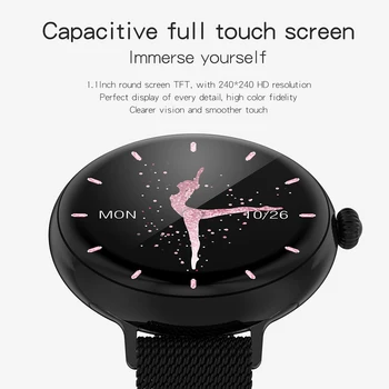 Bewot Sieviešu Bluetooth Zvanu 4GB Rom Mūzikas Smart Skatīties Pilnu Touch Sieviešu Fizioloģisko Ciklu, Sirdsdarbības Ātrums, asinsspiediens Smartwatch