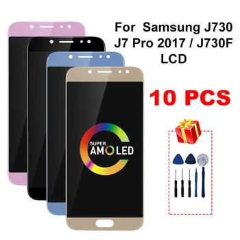 10 GAB. Super AMOLED Samsung Galaxy J7 Pro J730 LCD Samsung J7 2017 J730F J730G J730GM Displejs, Touch Screen Digitizer