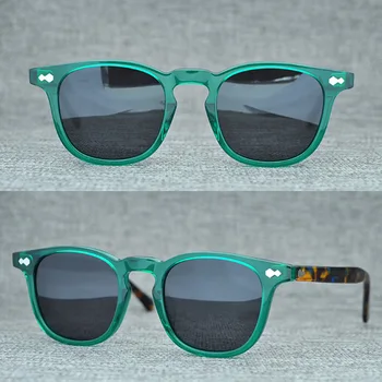 Acetāta Polarizētās Saulesbrilles, Vīriešu, Sieviešu Vintage Neilona Kvadrātveida Saules Brilles Retro Sunglass Toņos UV400 Oculos