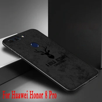 Par Huawei Honor 8 pro gadījumā, Auduma modelis V9 gadījumā aizmugurējo vāciņu, silikona mīkstas malas, triecienizturīgs biznesa capas godu 8 Pro vīriešu gadījumos