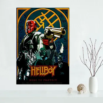 Jaunu Hellboy Mākslas Plakātu Pasūtījuma Audekla Plakāta Mākslas Mājas Apdare Audums Auduma Sienas Plakātu Drukas Zīda Auduma