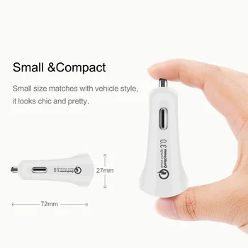DCAE Automašīnas Lādētājs Ātri Uzlādēt USB 3.0 Ātri Auto Lādētājs Mobilo Telefonu Universālo iPhone X 8 Plus Samsung Xiaomi Huawei Maksas