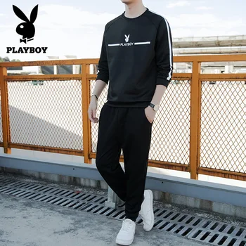 Playboy Moderns Vīriešu Modes Silts korejas Slim Beisbola Vienotu Sporta, Casual Pieskaņotu Uzvalku Drēbes