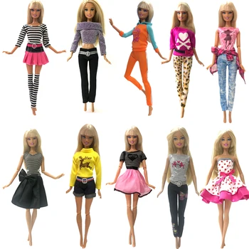 NK 10 Uzstādīt 2020 Jaunākais Princese Lelle Apģērbs Skaistā Puse Drēbes Top Modes Kleita Barbie Lelle Meiteņu Dāvanu 5X JJ
