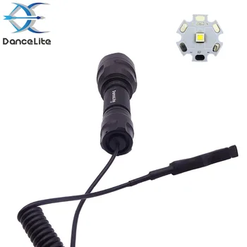 DanceLite C8 Taktiskais Lukturītis ar XP-L HI LED Medību kabatas Lukturītis Laternu + 2-REŽĪMĀ, Tālvadības Slēdzi