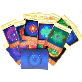 44 Kartes Tarots Sakrālās Ģeometrijas Aktivizāciju, Oracle Klāja Ģimenes Puses Galda Spēle
