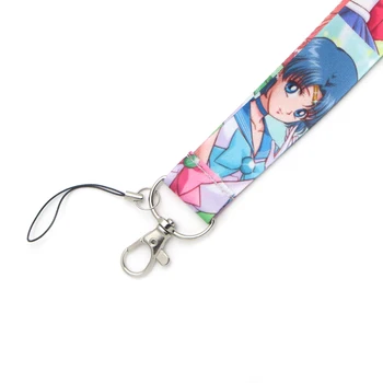 Vairumtirdzniecības 10pcs/daudz Sailor Moon Kakla Siksniņu, Siksniņa, lai atslēgas ID Karti, Mobilais Siksnas USB Žetons turētājs DIY Kakla Siksnas Karājas Virve