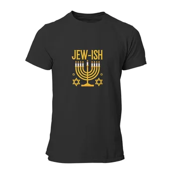 Ebrejs Ish Ebreju Smieklīgi Hanukkah Challah Menorah T-Krekls, Kokvilna Spēles Pāru Salīdzināšanas Piedurknēm Streetwear Topi, T-kreklu 7312