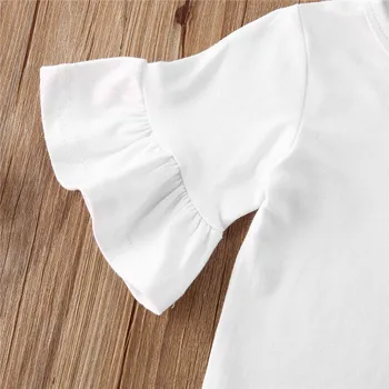 2020 0-24M Toddler Infant Baby Girl Apģērbu Komplekts Vasaras garām Piedurknēm ar Apaļu Kakla Top Bikses Apģērbs, Apģērbs Gudrs 3PCs Galvas stīpa