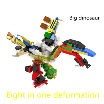 8in1 Transformācijas Dinozauru Robotu Veidošanas Bloku Pilsētas Jurassic Pasaules Pterosaur Tehnika Mech Ķieģeļi DIY Rotaļlietas Zēniem