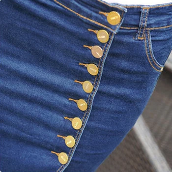 Plus lieluma džinsa svārki dāma seksīgi džinsi, svārki 3XL zīmuli svārki priekšpusē pogu ikdienas stila vidū garums bezmaksas piegāde