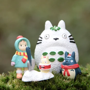 Sveķu Hayao Miyazaki Zilā Totoro Statuetes Maziem Ornamentiem Darbvirsmas Podos Dārza Dekorēšana Amatniecības Miniatūras Dāvanas Dāvanas