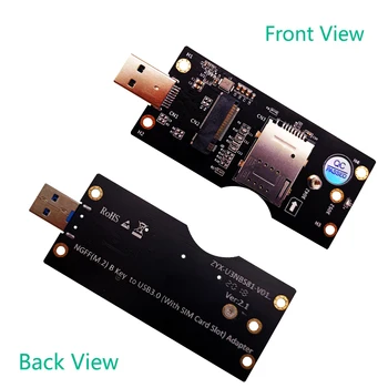 NGFF M. 2 Taustiņu B, lai USB 3.0 Adapteris Converter kartona galda DATORAM Pievienot SIM Kartes Slots 3G/4G/5G Modulis M. 2 USB Stāvvadu Karte