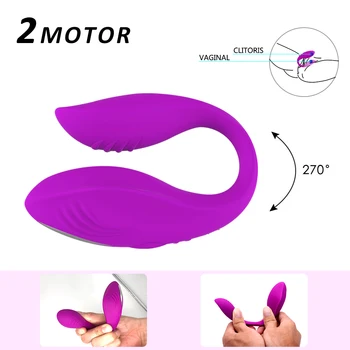 Bezvadu Vibrators Pieaugušo Rotaļlietas Sievietēm, USB Iekasējams Dildo G Vietas U Veida Klitora Stimulators Dubultā Vibratori Seksa Rotaļlietu Sieviete