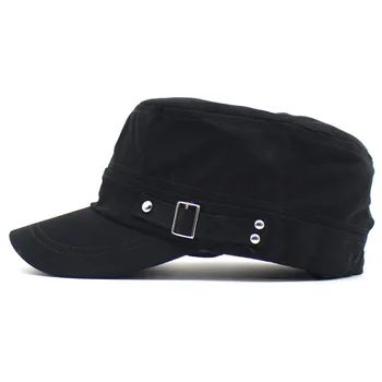 2019 JAUNU Modes Vīriešu Cepure Sievietēm, Vīriešiem Vintage Militārās Snapback Cepure Ikdienas Cepures Ooutdoor Saules Cepure Plakanā Top Hat Kaulu