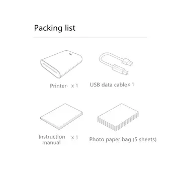 Sākotnējā Xiaomi AR Printeri 300dpi Portatīvo Foto Mini Kabatas Ar DIY Kopīgojiet attēlu printeri kabatas printeris Ar Drukas Papīrs