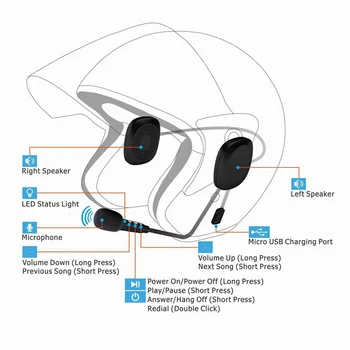 Ķivere, Austiņas T2 Bezvadu Bluetooth 5.0 Motocikla Ķivere, Austiņas Stereo Skaļrunis, Austiņu 2020