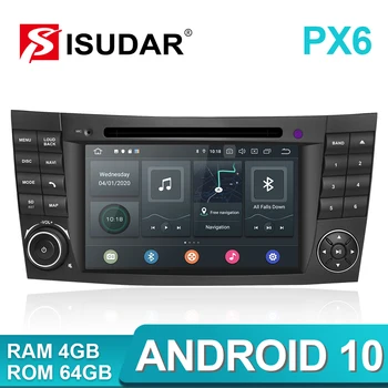 Isudar PX6 Android 10 Diviem Din Auto Multimedia Player Mercedes/Benz/E-Klase/W211/E300/CLK/W209/CLS/W219 DVD Atskaņotājs, GPS Radio