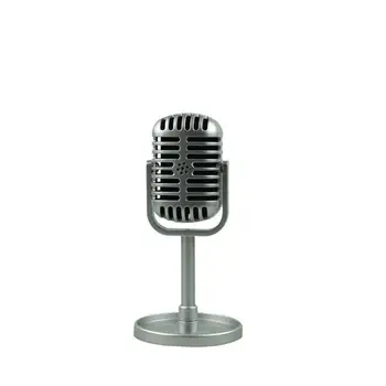 Classic Retro Dinamiskais Vokālais Mikrofons Vintage Stila Mic Universal Stand Saderīgu Dzīvā Performance, Karaoke Studio Ierakstu