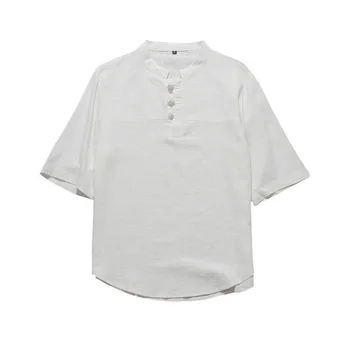 Ar īsām Piedurknēm Harajuku T-krekls Shanghai Vīriešu Apģērbu Ķīniešu Tradicionālās Kokvilnas Veļu, Elpojošs Vasaras Apģērbs Tang Uzvalks