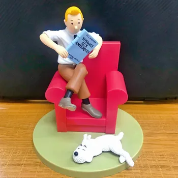 Smieklīgi Tintin & Snowy Darbības Rādītāji Karikatūra Tintin Piedzīvojumu PVC Modelis Rotaļlietas Kolekcionējamus Modeli, Rotaļlietas, Dāvanas Bērniem