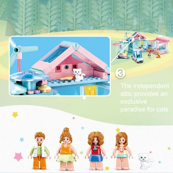 410Pcs Meitenes Princess Garden Villa Celtniecības Bloki, Draugiem Brīvdienu Puse Māja Draudzība Skaitļi Modelis Ķieģeļu Rotaļlietas Bērnu