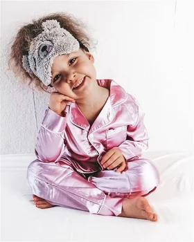 Bērniem, Baby Boy Meitene Pajama Komplekti Mīksto Krist Ziemas Drēbes Sleepwear 2gab Atloks, Topi+Garās Bikses Meitene Zēnu Pidžamas Tērpiem 1-7Y
