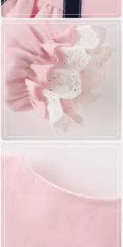 Jaundzimušā bērna Baby Meiteņu Drēbes Princess garām Piedurknēm Bērnu Bodysuit Kokvilnas Bērnu Jumpsuit 3 6 9 12M Viens Apģērba Gabals