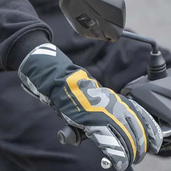 ROCKBROS Ziemas Velo Cimdi Daudzslāņu Aizsardzības Anti-skid, Ūdensizturīgs un saglabāt Siltu Slēpošanas Pārgājienu sniega Motocikls Motocikls
