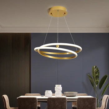 Mūsdienu Led Lustras Loka, Black Gold White LED lampas Apgaismojums Dzīvojamā istaba, Ēdamistaba, Virtuve Gaismas luksusa chandelie