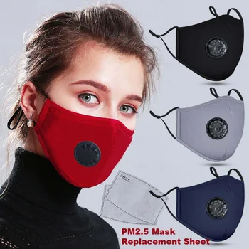 20 GAB Filtrs Modes Maska Anti Piesārņojuma PM2.5 Muti Respiratoru, Mazgājami Atkārtoti Izmantojamu Putekļu Maskas Kokvilnas Unisex Muti Purns Melns