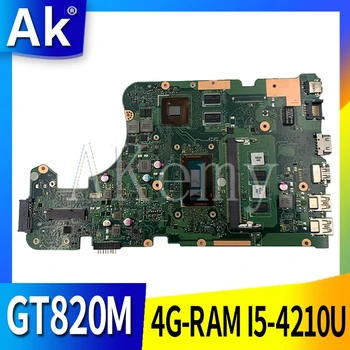 AK X555LD Portatīvo datoru mātesplati par ASUS X555LD X555LP X555LA X555L X555 Testa borta mainboard 4G RAM, I5-4210U GT820M