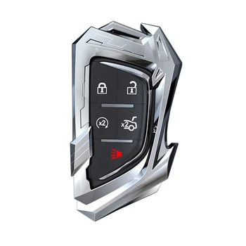 Cinka Sakausējuma Auto Tālvadības Taustiņu Gadījumā Keyless Fob Vāka Turētājs, Soma, Atslēgu Ķēdes, Cadillac CT5 2019 2020 5 Pogas, Smart Key Car Styling