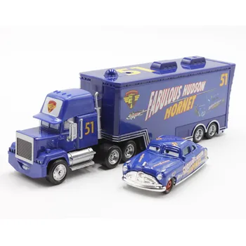 Disney Pixar Automašīnām, Oriģinālo No. 51 Mack Truck+Mazais Auto Doc Pasakains Hudson Lējumiem Metāla Sakausējuma Un Plastmasas Modle Auto Bērniem