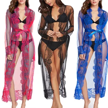 Sexy Sievietes Mežģīņu Tērpu Sleepwear Elpojošs Kleita Drēbes Ilgi Milzīgais Dāmas Vannas Drēbes Kleita Nightdress Drēbes Plus Izmēra