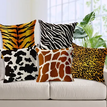 Modes dīvāna Spilvena Vāka Žirafe Leopards, Tīģeris, Leopards, Zebra Dekoratīvās spilvendrānas Housse De Coussin lai Dīvāns spilvendrāna