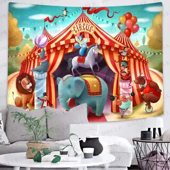 Simsant Karnevāla Cirka Gobelēns, Vasarā saldējums Pils Art Sienas Karājas Gobelēni, lai Dzīvojamā Istaba uz Mājām Kopmītnes Dekori