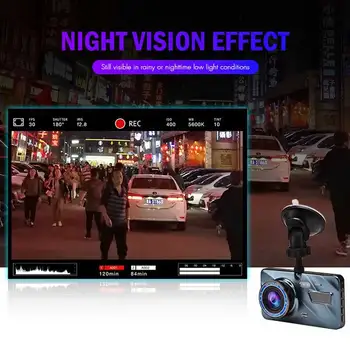 Mini kameru ieraksti braukšanas recorder HD nakts redzamības priekšā un aizmugurē dubultā ieraksta dual objektīvs 3.6 collu 1080P