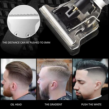 Elektriskā Uzlādējams T-blade Hair Clipper Frizētava Griešanai Matu apgriešanas mašīnu Griešanas Barbershop Bezvadu Baldheaded Outliner Vīriešiem