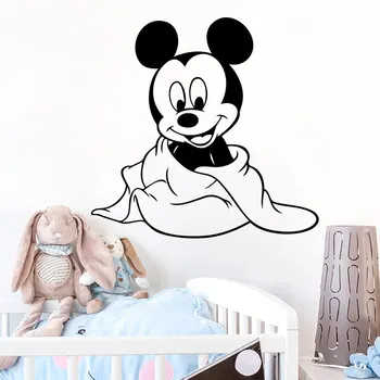 Disney Mickey Bērnu Peli, Sienas Uzlīmes, Vinila Uzlīmes, lai Bērnu Istabas Zēnu Guļamistaba piederumi Sienu Mākslas Bērnistaba Tapetes