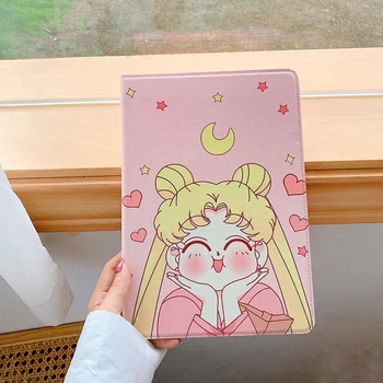 Karikatūra Gudrs Sailor Moon Mīksto Tablet Case For iPad Gaisā 1 2 3 Mini 4 5 Pro 2017 2018 2019 2020 Vāciņu