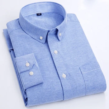 NIGRITY 2020 Vīrieši Gadījuma Long Piedurknēm Pleds krekls Slim Fit Vīriešu Oxford Auduma Biznesa Kleita Krekls Zīmolu Vīriešu Apģērbu Izmēri 38-44