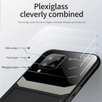 Samsung Galaxy A12 A42 Gadījumā Luksusa Ādas Spīdīgs Soft Cover For Samsung Galaxy A12 5G Gadījumos