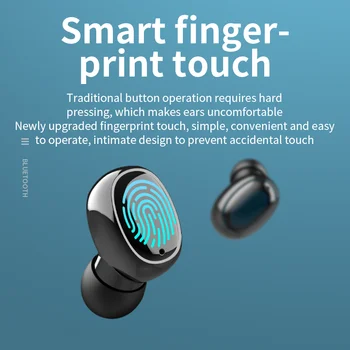 Jaunu V5.0 binaural taisnība bezvadu bluetooth austiņas Hifi Stereo ūdensizturīgs ar mikrofonu pirkstu Nospiedumu touch mūzikas austiņas