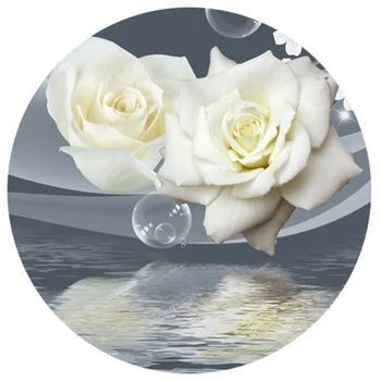 Svaigas, Elegants, Balts Rozes Zieds Burbulis, Foto Tapetes Dzīvojamā Istabā Fona Sienas 3D Sienas Eco-Friendly Mitruma izturīgs Freskas