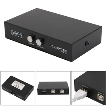 Ātrgaitas 2 USB2 Porti.0 Koplietošanas Ierīce Switch Komutatoru Adapteris Kārba, DATORS, Skeneris, Printeris